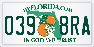 FL license plate 0398RA