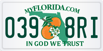FL license plate 0398RI