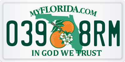 FL license plate 0398RM