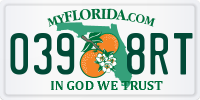 FL license plate 0398RT
