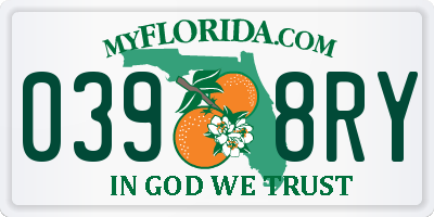 FL license plate 0398RY