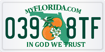 FL license plate 0398TF