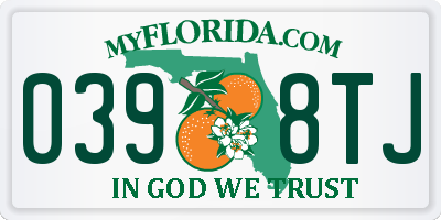 FL license plate 0398TJ