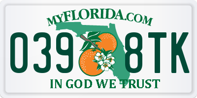 FL license plate 0398TK