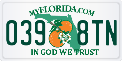 FL license plate 0398TN