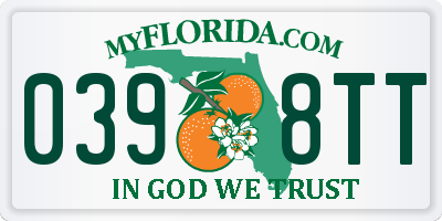 FL license plate 0398TT