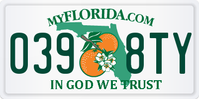 FL license plate 0398TY
