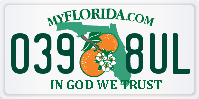 FL license plate 0398UL