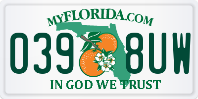 FL license plate 0398UW