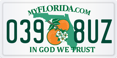 FL license plate 0398UZ