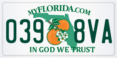 FL license plate 0398VA