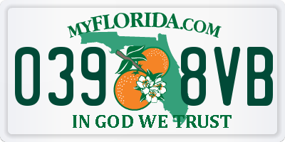 FL license plate 0398VB