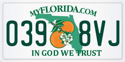 FL license plate 0398VJ