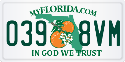 FL license plate 0398VM