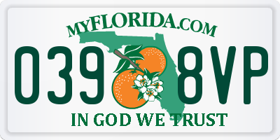 FL license plate 0398VP