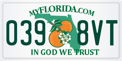 FL license plate 0398VT