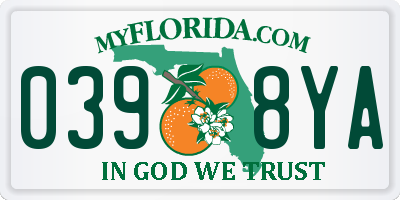 FL license plate 0398YA