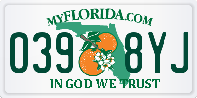 FL license plate 0398YJ