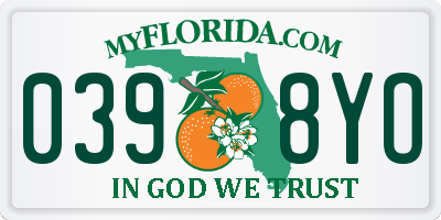 FL license plate 0398YO