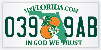 FL license plate 0399AB