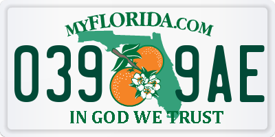 FL license plate 0399AE