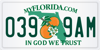 FL license plate 0399AM