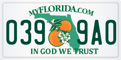 FL license plate 0399AO