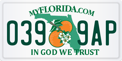 FL license plate 0399AP