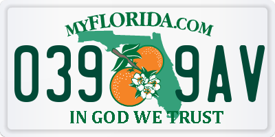 FL license plate 0399AV
