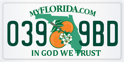 FL license plate 0399BD