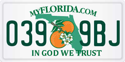 FL license plate 0399BJ
