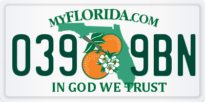 FL license plate 0399BN