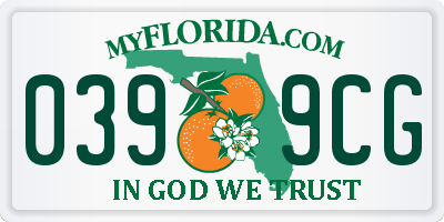 FL license plate 0399CG