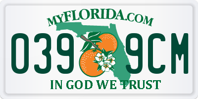 FL license plate 0399CM
