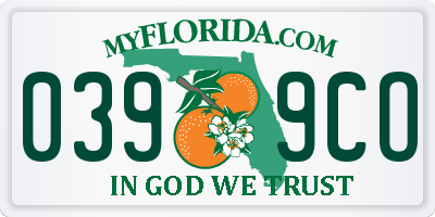FL license plate 0399CO