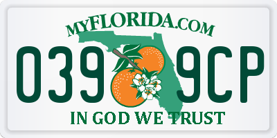 FL license plate 0399CP