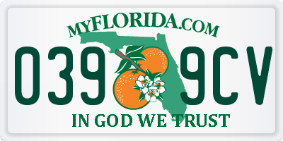 FL license plate 0399CV