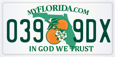 FL license plate 0399DX