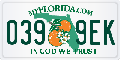 FL license plate 0399EK