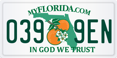 FL license plate 0399EN