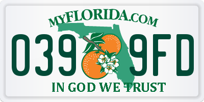 FL license plate 0399FD