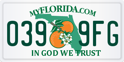 FL license plate 0399FG