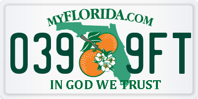 FL license plate 0399FT