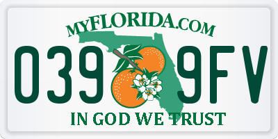 FL license plate 0399FV