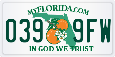 FL license plate 0399FW