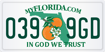 FL license plate 0399GD