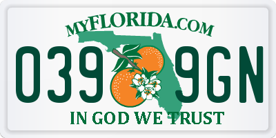 FL license plate 0399GN