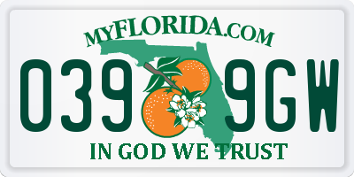 FL license plate 0399GW