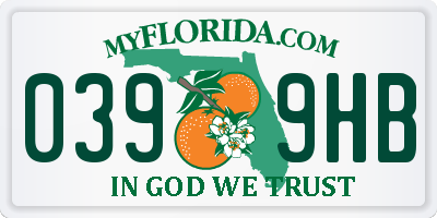 FL license plate 0399HB
