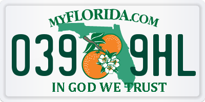 FL license plate 0399HL